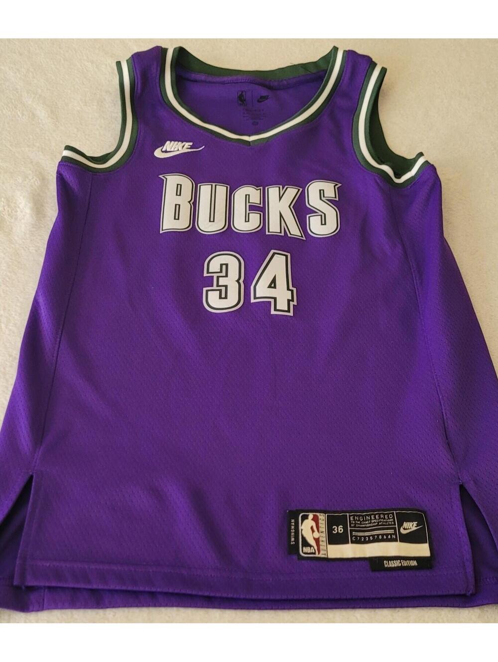 Nike Giannis Antetokounmpo Jersey Size XS 36 Milwaukee Bucks Hardwood Classic